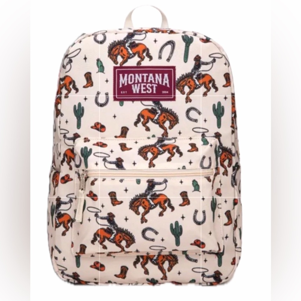 🆕 Montana Western Cowboy Western Horse, Horse Shoe Catcus Star Boots Backpack